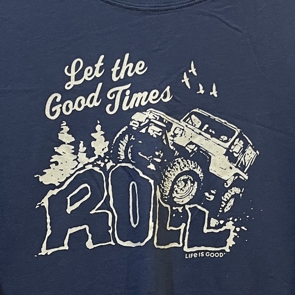 Life is Good “ Let the Good times Roll” Blue Gray Short Sleeve Tee Shirt Sz S - Picture 4 of 7